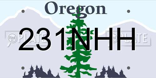 231NHH Oregon License Plate