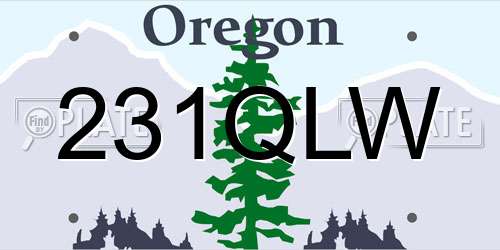 231QLW Oregon License Plate