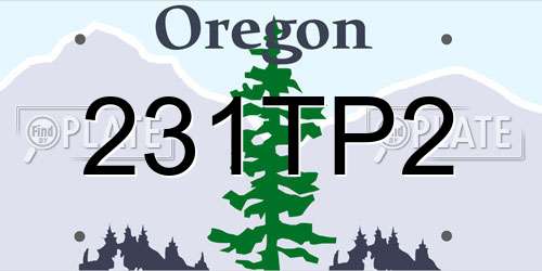 231TP2 Oregon License Plate