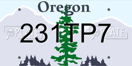 231TP7 Oregon License Plate