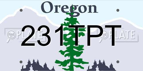 231TPT Oregon License Plate