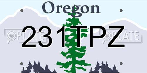 231TPZ Oregon License Plate