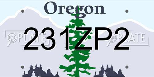 231ZP2 Oregon License Plate
