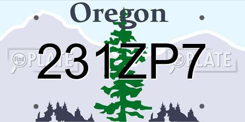 231ZP7 Oregon License Plate