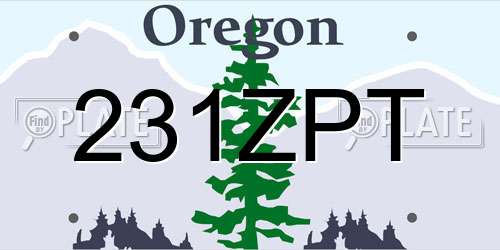 231ZPT Oregon License Plate