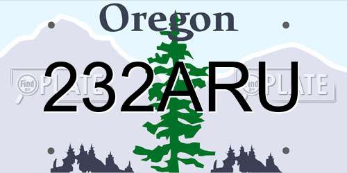 232ARU Oregon License Plate