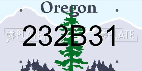 232B31 Oregon License Plate