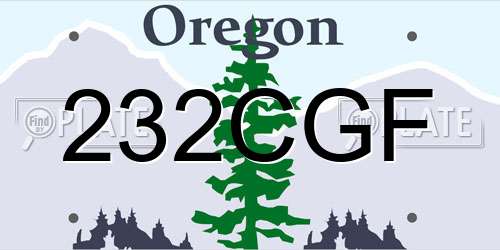 232CGF Oregon License Plate