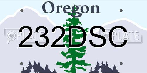 232DSC Oregon License Plate