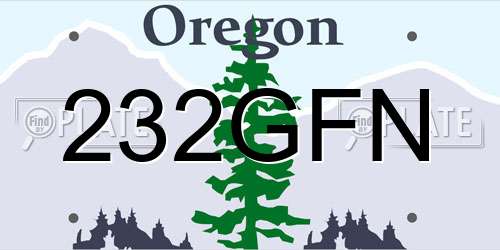 232GFN Oregon License Plate