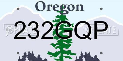 232GQP Oregon License Plate