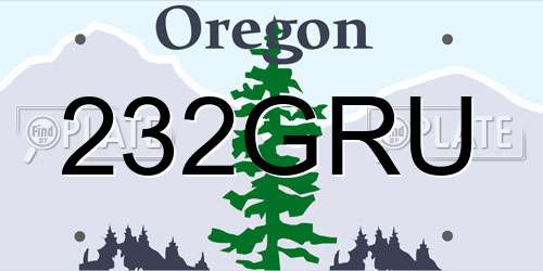 232GRU Oregon License Plate