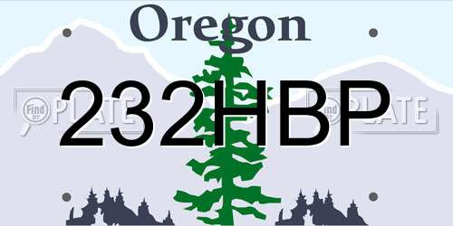 232HBP Oregon License Plate