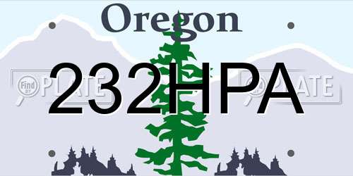 232HPA Oregon License Plate
