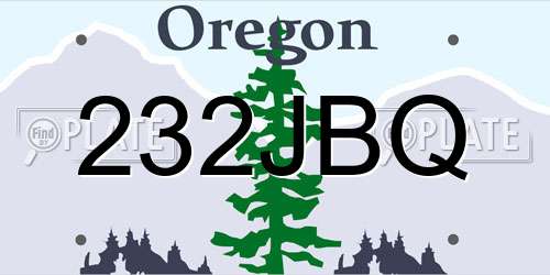 232JBQ Oregon License Plate