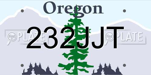 232JJT Oregon License Plate
