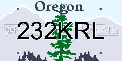 232KRL Oregon License Plate