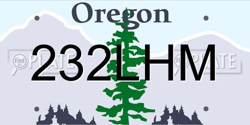 232LHM Oregon License Plate