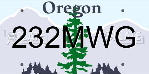 232MWG Oregon License Plate