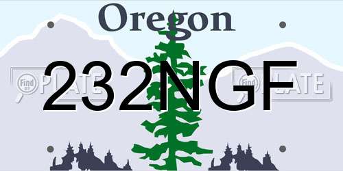 232NGF Oregon License Plate
