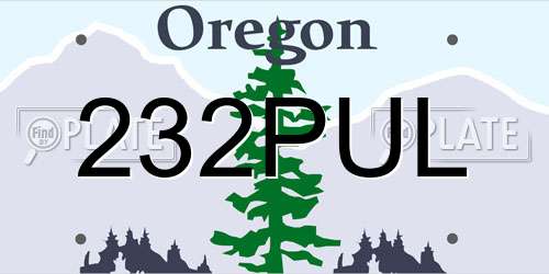 232PUL Oregon License Plate