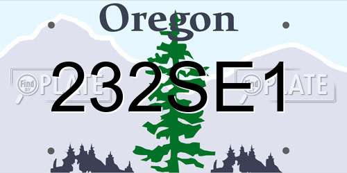 232SE1 Oregon License Plate