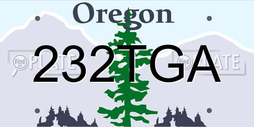 232TGA Oregon License Plate