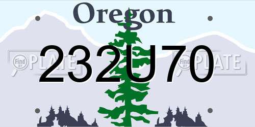 232U70 Oregon License Plate