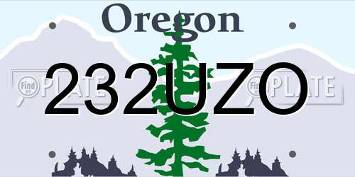 232UZO Oregon License Plate