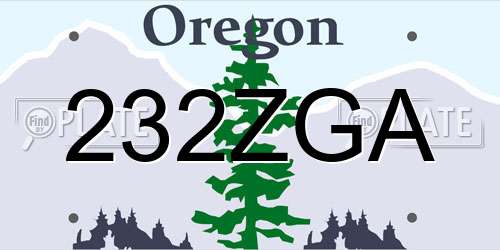 232ZGA Oregon License Plate