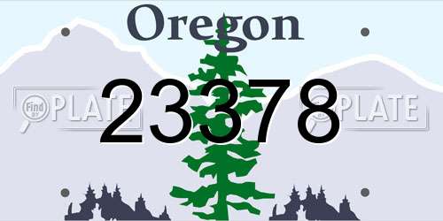 23378 Oregon License Plate