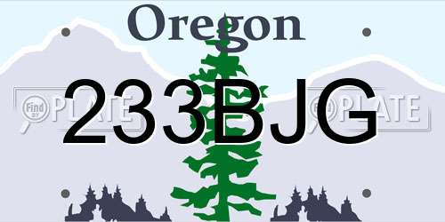233BJG Oregon License Plate