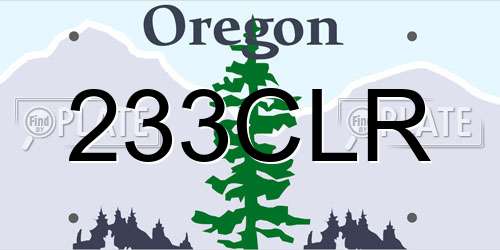 233CLR Oregon License Plate