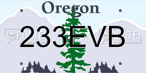 233EVB Oregon License Plate