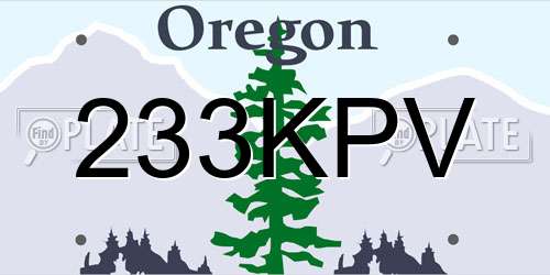 233KPV Oregon License Plate