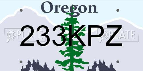 233KPZ Oregon License Plate