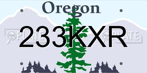 233KXR Oregon License Plate