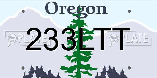 233LTT Oregon License Plate