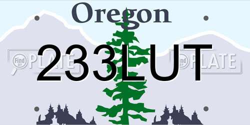 233LUT Oregon License Plate