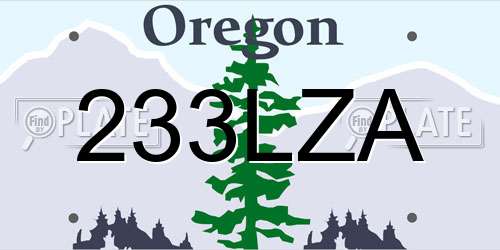 233LZA Oregon License Plate