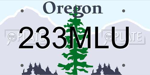 233MLU Oregon License Plate