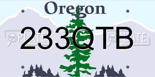 233QTB Oregon License Plate