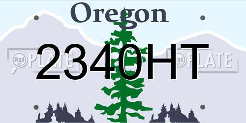 2340HT Oregon License Plate