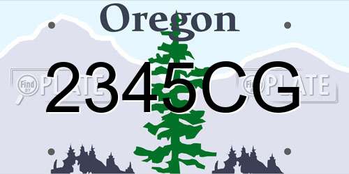 2345CG Oregon License Plate