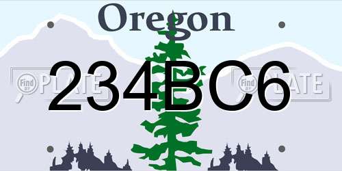 234BC6 Oregon License Plate