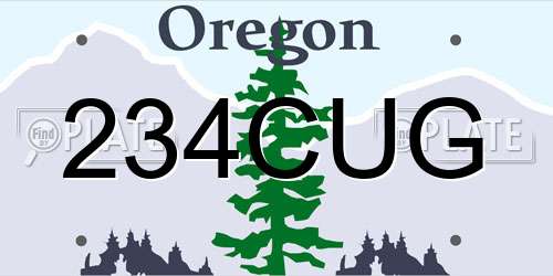 234CUG Oregon License Plate