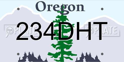 234DHT Oregon License Plate
