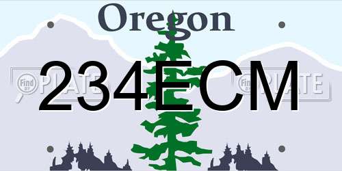 234ECM Oregon License Plate