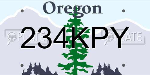 234KPY Oregon License Plate