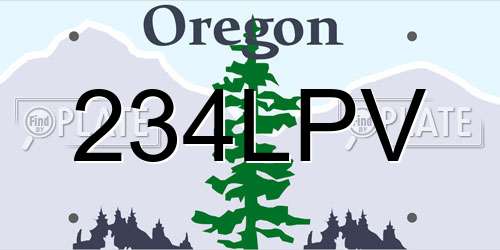 234LPV Oregon License Plate